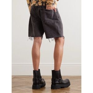 CELINE Wesley Wide-Leg Distressed Denim Shorts